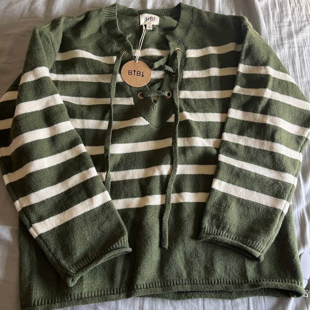 BiBi Stripe Sweater- Large